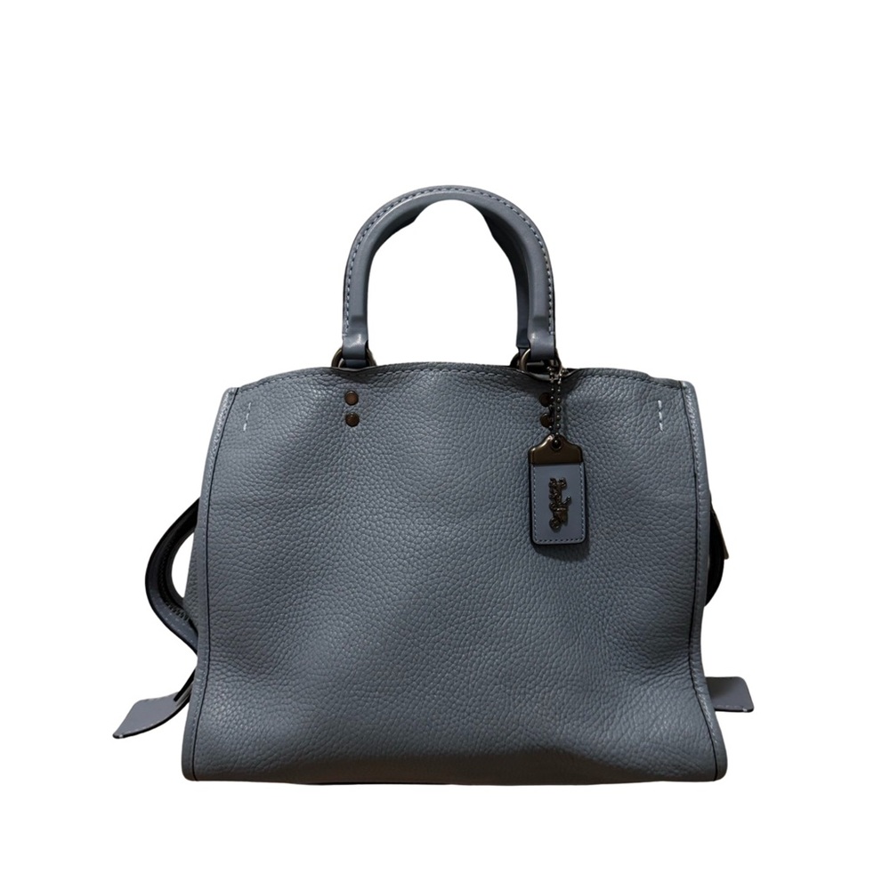 Blue leather/Suede Coach bag